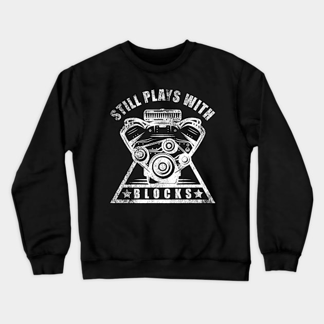 Still Plays with Blocks Crewneck Sweatshirt by AmineDesigns